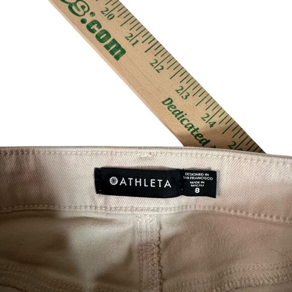 Athleta Women's Size 8 Beige neutral Flex Straight Cropped High Rise Jeans - Picture 13 of 16